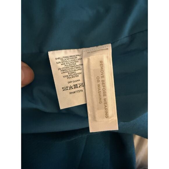 NWT Ann Taylor Wool Blend Refined Peacoat Lagoon Blue Sz Small S Peacock Teal - Picture 9 of 9